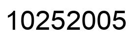 Number 10252005 black image