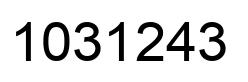 Number 1031243 black image