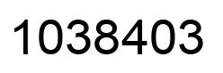 Number 1038403 black image