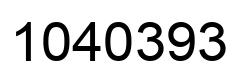 Number 1040393 black image