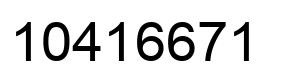 Number 10416671 black image