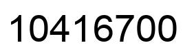 Number 10416700 black image