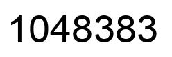 Number 1048383 black image