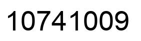Number 10741009 black image