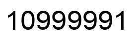 Number 10999991 black image