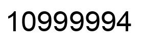 Número 10999994 imagen negro