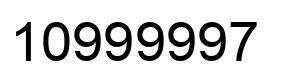 Number 10999997 black image