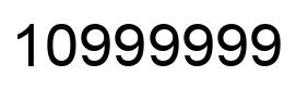 Number 10999999 black image