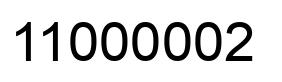 Número 11000002 imagen negro