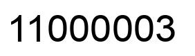 Number 11000003 black image