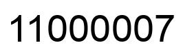 Número 11000007 imagen negro