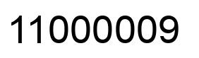 Número 11000009 imagen negro