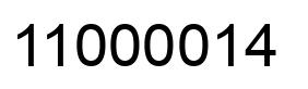 Number 11000014 black image