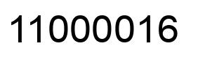 Number 11000016 black image