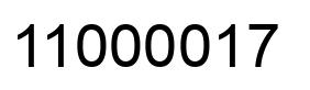 Number 11000017 black image