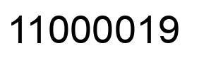 Number 11000019 black image