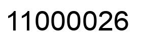 Number 11000026 black image