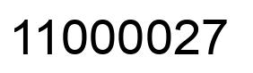 Number 11000027 black image