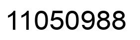 Number 11050988 black image