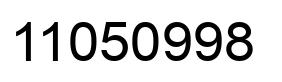Number 11050998 black image