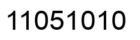 Number 11051010 black image