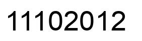 Number 11102012 black image