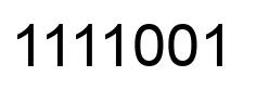 Número 1111001 imagen negro