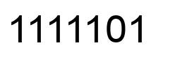 Número 1111101 imagen negro