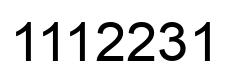 Number 1112231 black image