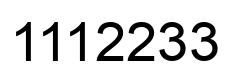 Number 1112233 black image