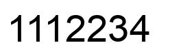 Number 1112234 black image