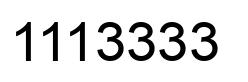 Number 1113333 black image