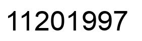 Number 11201997 black image
