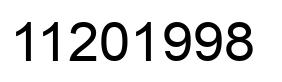 Number 11201998 black image