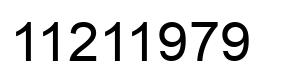 Number 11211979 black image