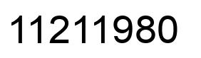 Number 11211980 black image