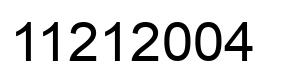 Number 11212004 black image