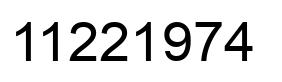 Number 11221974 black image
