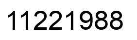 Number 11221988 black image