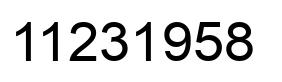 Number 11231958 black image