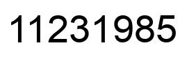 Number 11231985 black image