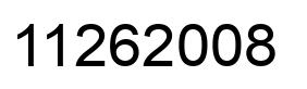 Number 11262008 black image
