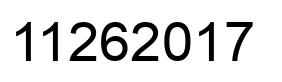 Number 11262017 black image