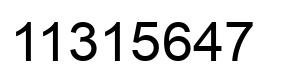 Number 11315647 black image