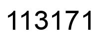 Number 113171 black image