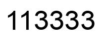 Number 113333 black image