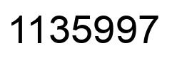 Number 1135997 black image