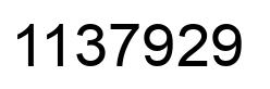 Number 1137929 black image