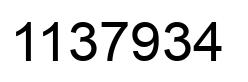 Number 1137934 black image