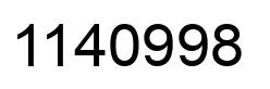 Number 1140998 black image